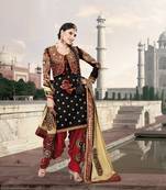 Black embroidered georgette salwar