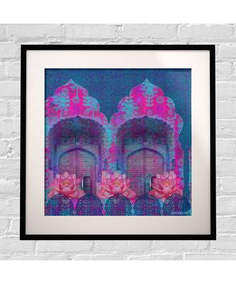 Cool Blue Rajasthani Framed Art Print 2