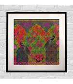 Peacock in Castle Framed Art Print