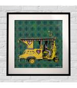 Yellow Auto Rickshaw Framed Art Print