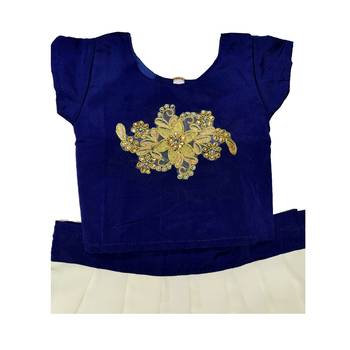 Multicolor Plain Georgette Stitched Lehenga 3