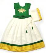 Multicolor Plain Georgette Stitched Lehenga