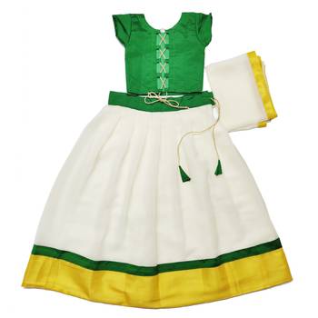 Multicolor Plain Georgette Stitched Lehenga 2