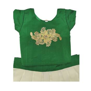 Multicolor Plain Georgette Stitched Lehenga 3