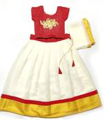 Multicolor Plain Georgette Stitched Lehenga