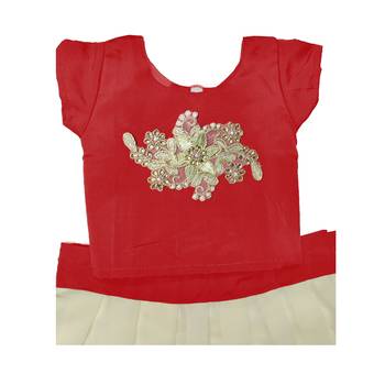 Multicolor Plain Georgette Stitched Lehenga 3