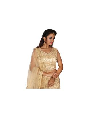 Cream Embroidered Net Readymade Lehenga Cholis 2