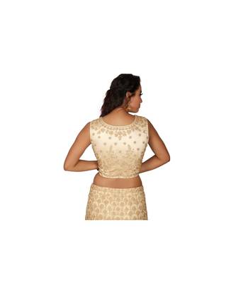 Cream Embroidered Net Readymade Lehenga Cholis 3
