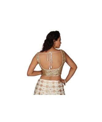 Off White Embroidered Net Readymade Lehenga Cholis 2
