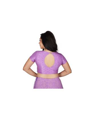 Purple Embroidered Georgette Readymade Lehenga Cholis 2