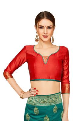  green woven jacquard saree with blouse 3