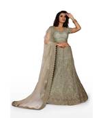 Green Embroidered Net Readymade Lehenga Cholis