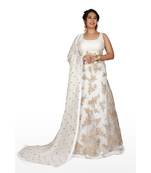 White Embroidered Net Readymade Lehenga Cholis