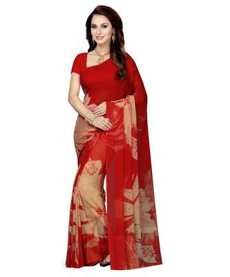 Combo of 5 Poly Georgette Multicolor Printed Women's Saree 3