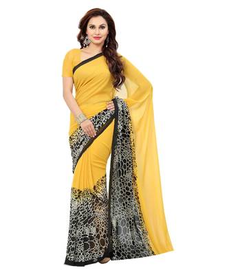 Combo of 5 Poly Georgette Multicolor Printed Women's Saree 4