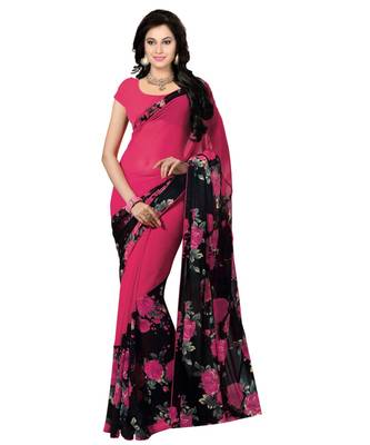 Combo of 5 Poly Georgette Multicolor Printed Women's Saree 6