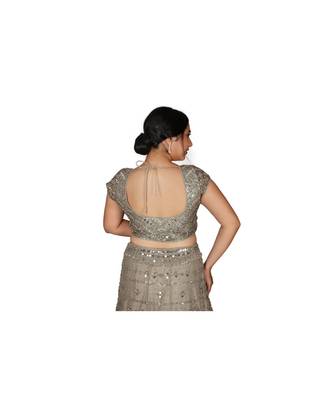 Grey Embroidered Net Readymade Lehenga Cholis 3