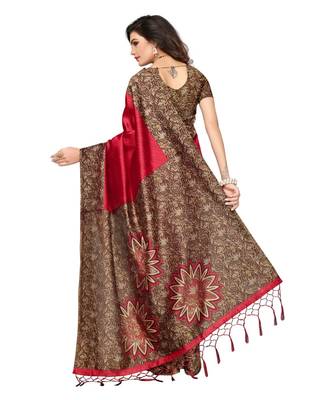 Combo Of 3 Poly Silk Multicolor Printed Women's Saree With Tassels 3