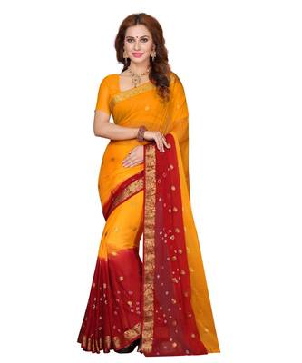 chiffon with Blouse Piece Saree (Pack of 2) (Combosr-2155_Multicolor_Free) 2