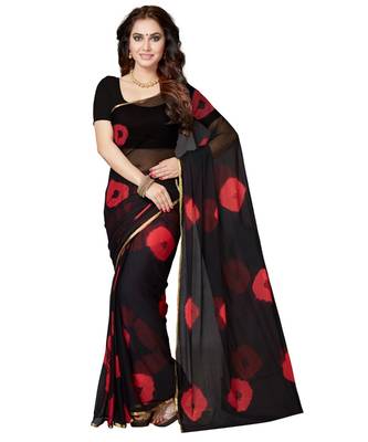 Combo Of 2 Poly Georgette Multicolor Printed Women's Saree 5