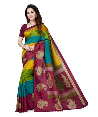Combo Of 5 Poly Silk Multicolor Printed Women's Saree 3