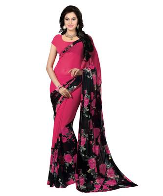 Combo of 5 Faux Georgette Multicolor Printed Women's Saree/Sari 3