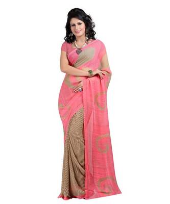 Combo of 5 Faux Georgette Multicolor Printed Women's Saree/Sari 5