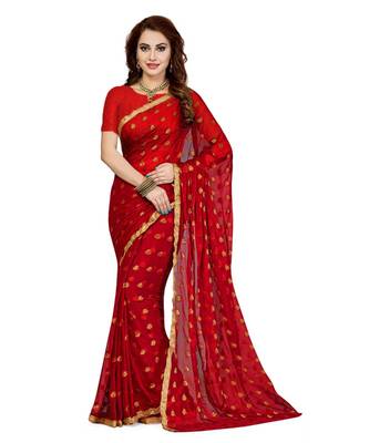 Poly chiffon Saree With Blouse Piece(Combosr-8175_Multi_Free Size) 2
