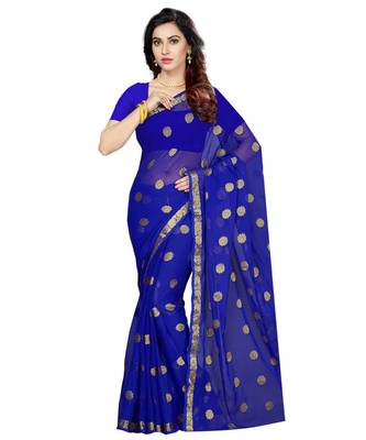 Poly chiffon Saree With Blouse Piece(Combosr-8175_Multi_Free Size) 5