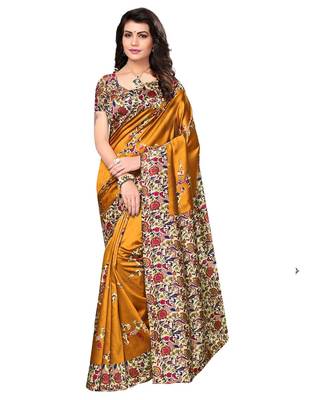 Combo of 3 Poly Silk Multicolor Printed Women's Saree/Sari With Blouse Piece 5