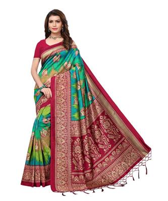 Combo Of 5 Poly Silk Multicolor Printed Women's Saree 6