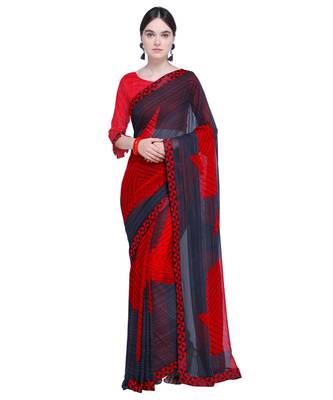 Combo Of 2 Poly Georgette Multicolor Printed Women's Saree 2