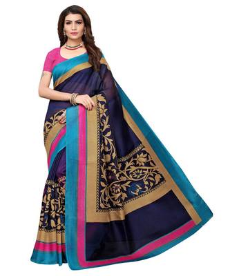 Combo of 5 Poly Silk Multicolor Printed Women's Saree 3