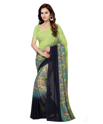 Combo of 3 Multicolor Poly Georgette Printed Women's Saree/Sari 2