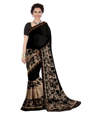 Combo of 3 Multicolor Poly Georgette Printed Women's Saree/Sari 5
