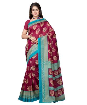 Combo of 5 Poly Silk Multicolor Printed Women's Saree 4