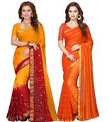 Women's chiffon Saree With Blouse Piece (Combosr-2151_Multi-Coloured)