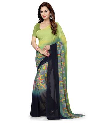 Combo of 5 Poly Georgette Multicolor Printed Women Saree 4