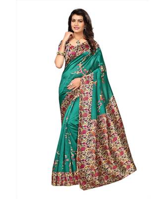 Combo of 5 Poly Silk Multicolor Printed Women's Saree. 4