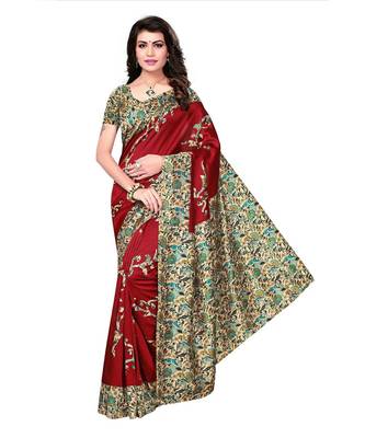 Combo of 5 Poly Silk Multicolor Printed Women's Saree. 6