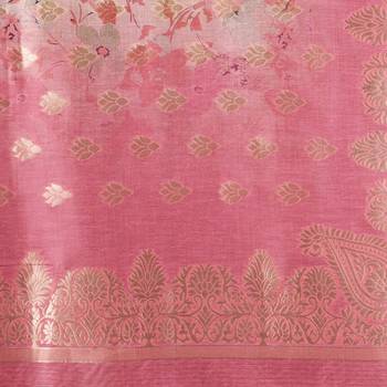 Pink Color Cotton silk Jaquard Dupatta 5