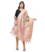 All Occasion Gold Color Floral Print Dupatta
