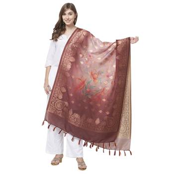 Bright Maroon Wedding Wear Digital Print Dupatta 1