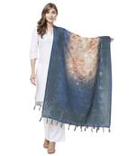 Blue and Beige Digital Print Dupatta
