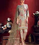 Grey Georgette Embroidered Unstitched Salwar Kameez With Dupatta
