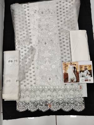 White embroidered net salwar 3