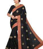 Black Embroidered Georgette Saree With Blouse