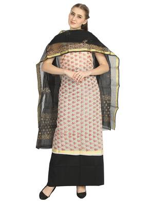 white printed kota doria unstitched salwar with dupatta 1