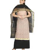 white printed kota doria unstitched salwar with dupatta