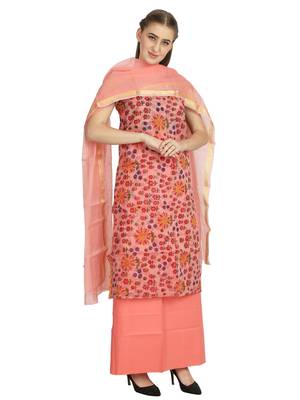 beige printed kota doria unstitched salwar with dupatta 2